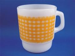 Gingham Cereal Mug Yellow
