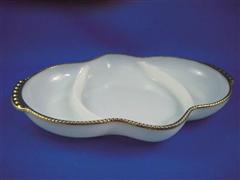 Relish Tray White with Gold rim