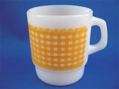 Gingham Cereal Mug Yellow