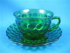 Forest Green Bubble Cup & Saucer