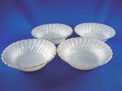 Shell Salad Bowl White&Gold Set of 4