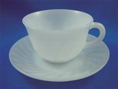 Swirl White  Cup & Saucer