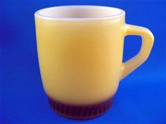 Stacking Color  Mug Yellow/Brown Ribbed Bottom