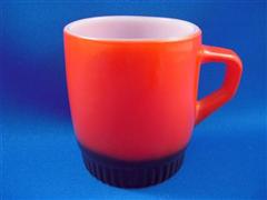 Stacking Color  Mug Red/Black Ribbed Bottom