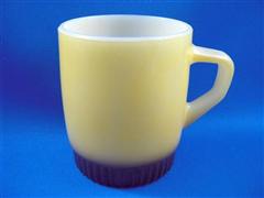 Stacking Color  Mug Yellow/Brown Ribbed Bottom