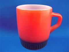 Stacking Color  Mug Red/Black Ribbed Bottom