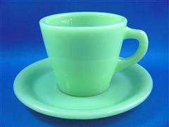 Jadeite Restaurant Ware Tapered Cup & Saucer