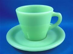 Jadeite Restaurant Ware Tapered Cup & Saucer