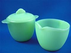 Jadeite Jane Ray Suger & Creamer