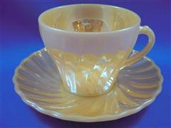 Peach Lustre Shell Cup & Saucer