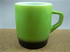 Stacking Color Mug  Avocado Olive Ribbed Bottom