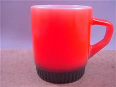 Stacking Color  Mug Red/Black Ribbed Bottom