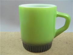 Stacking Color Mug  Avocado Olive Ribbed Bottom