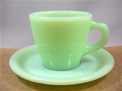 Jadeite Restaurant Ware Tapered Cup & Saucer