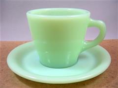 Jadeite Restaurant Ware Tapered Cup & Saucer