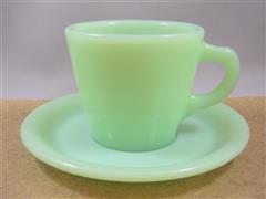 Jadeite Restaurant Ware Tapered Cup & Saucer