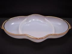 Relish Tray White with Gold rim