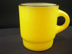 Stacking Color  Mug Yellow Black Rim