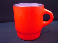 Stacking Color  Mug Red Black Rim