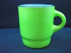Stacking Color  Mug Light Green Black Rim