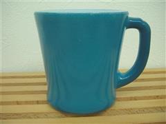 Blue Green D Handle Mug