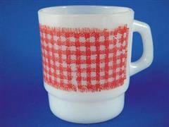 Gingham Cereal Mug  Red