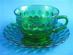 Forest Green Bubble Cup & Saucer