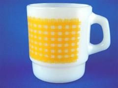 Gingham Cereal Mug Yellow